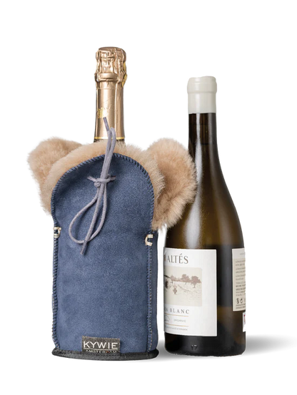 KYWIE CHAMPAGNE KOELER BLAUW SUEDE