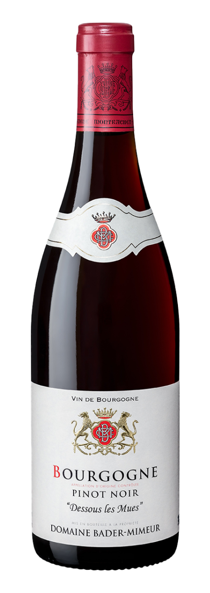 1 doos (6 flessen) BADER-MIMEUR, BOURGOGNE AC PINOT NOIR, DESSOUS MUES