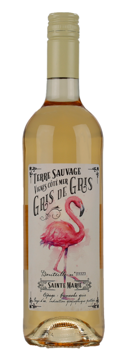 1 doos (6 flessen) VIGNOBLES VELLAS, PAYS D'OC IGP TERRE SAUVAGE, GRIS DE GRIS